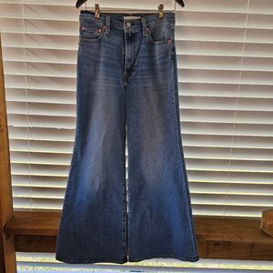 Levi's Ribcage Bell Women's High Rise Blue Medium Wash Denim Jeans Sz 29 waist 1